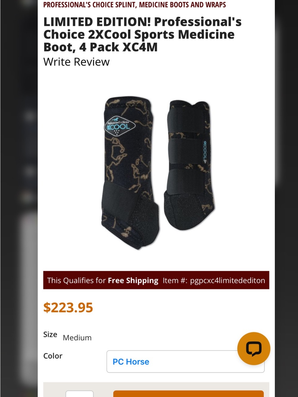 Limited edition Equine Medicine Boots for Horse Brown and black
